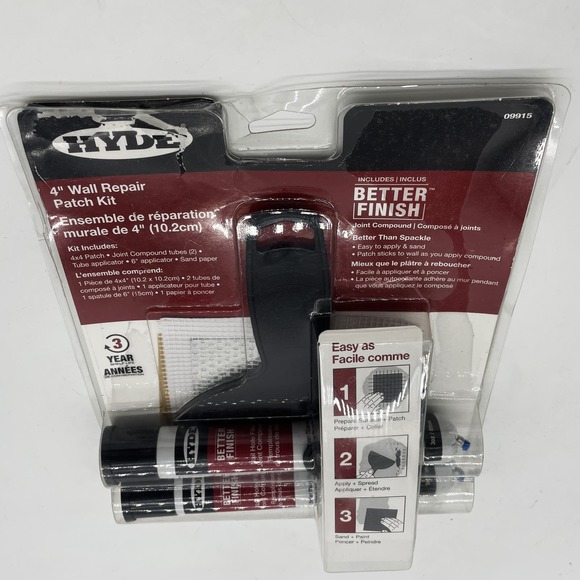 Hyde 4" Wall Repair Patch Kit Better Finish 09915 Drwall Home Improvement Tools - Picture 5 of 6
